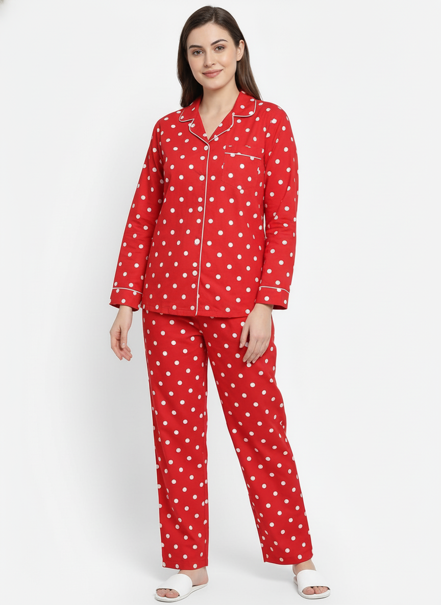 Womens 100% Cotton Poplin Pajama Set