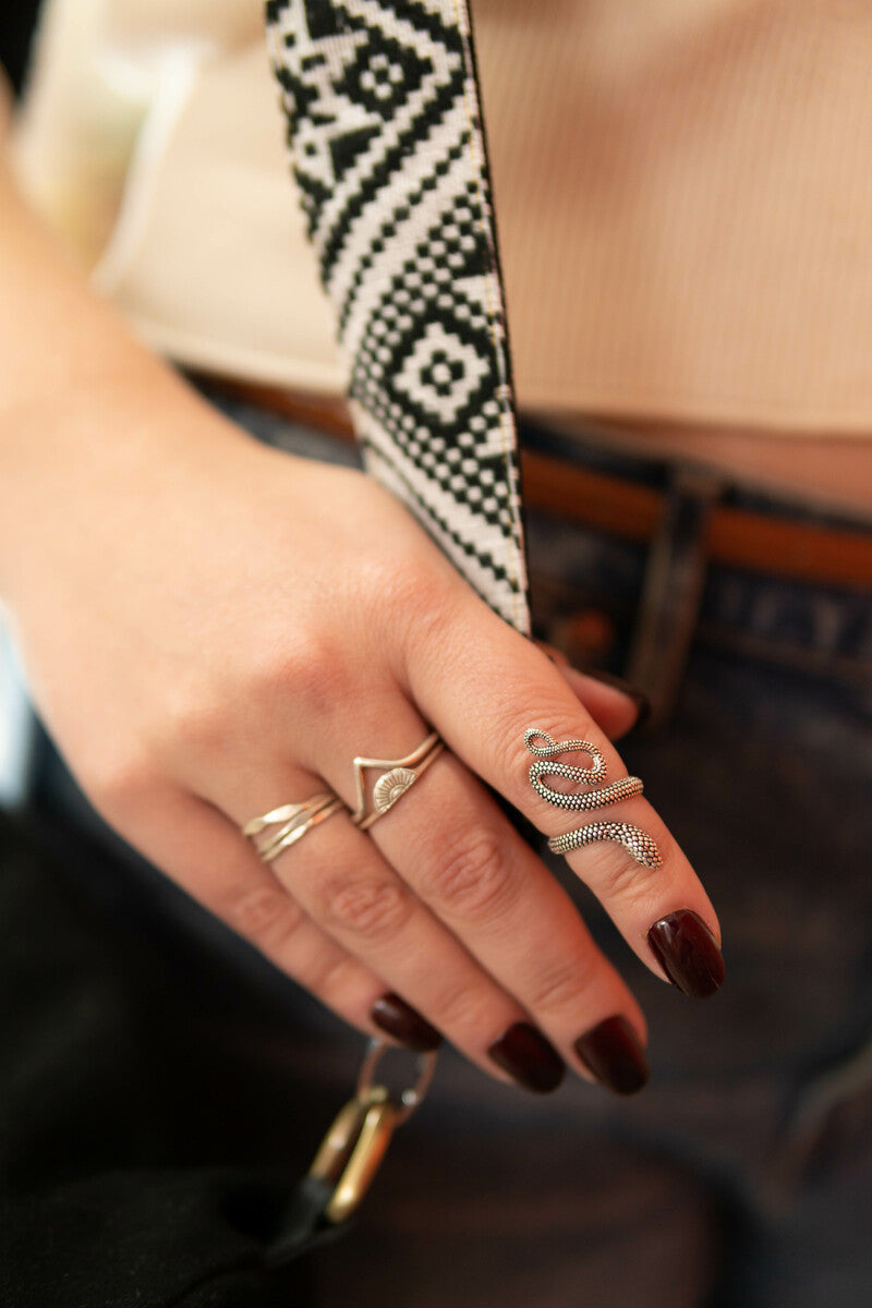 Black + White Woven Bag Strap