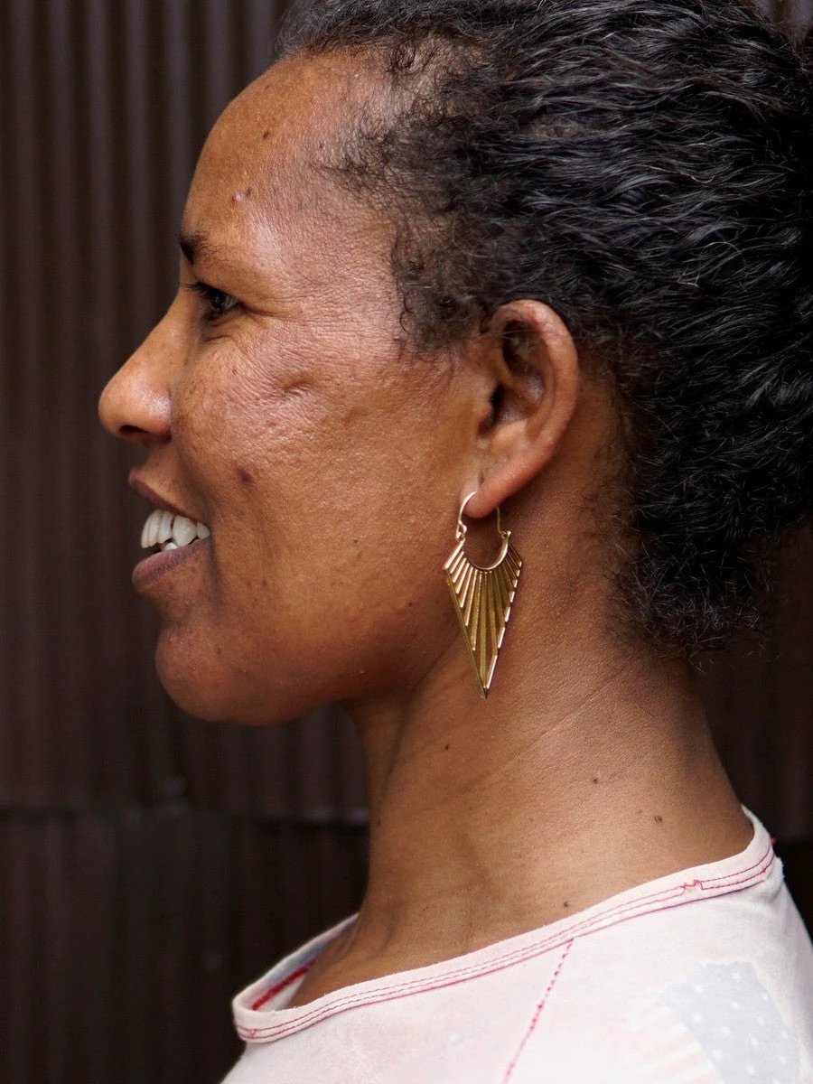 Geometric Triangle Hoops by Fair Anita