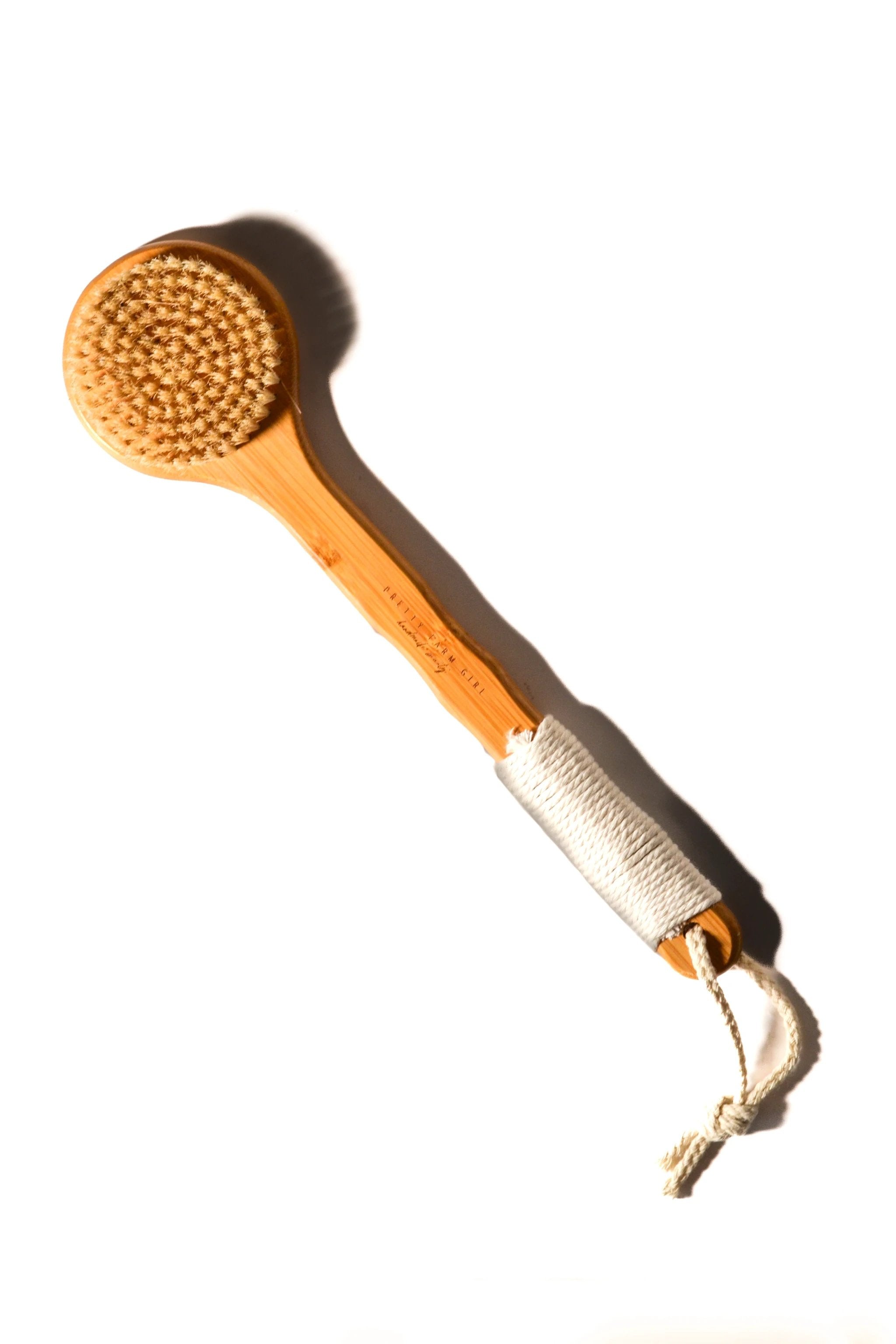 Bamboo Exfoliating Dry Brush With Sisal Bristles by Pretty farm girl