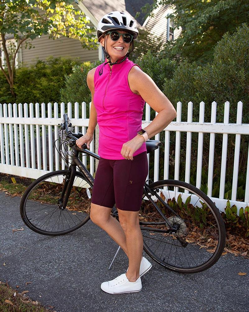 Get Soaked Sleeveless Swim Top with Built-in Bra - Flamingo by Line In The Sand Swim