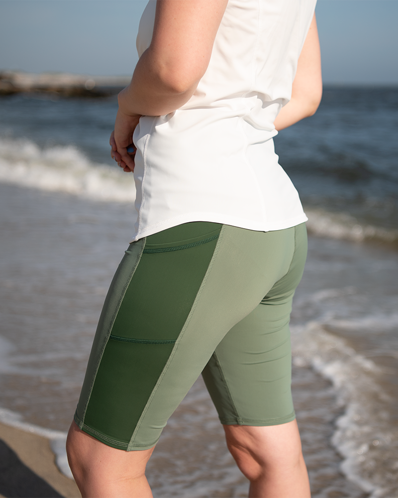 Leap In Swim & Bike Shorts - Palmetto with Seagrass by Line In The Sand Swim