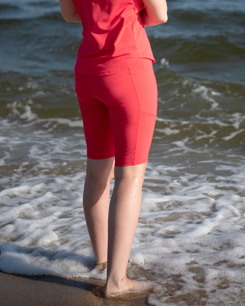 Leap In Swim & Bike Shorts - Coral by Line In The Sand Swim