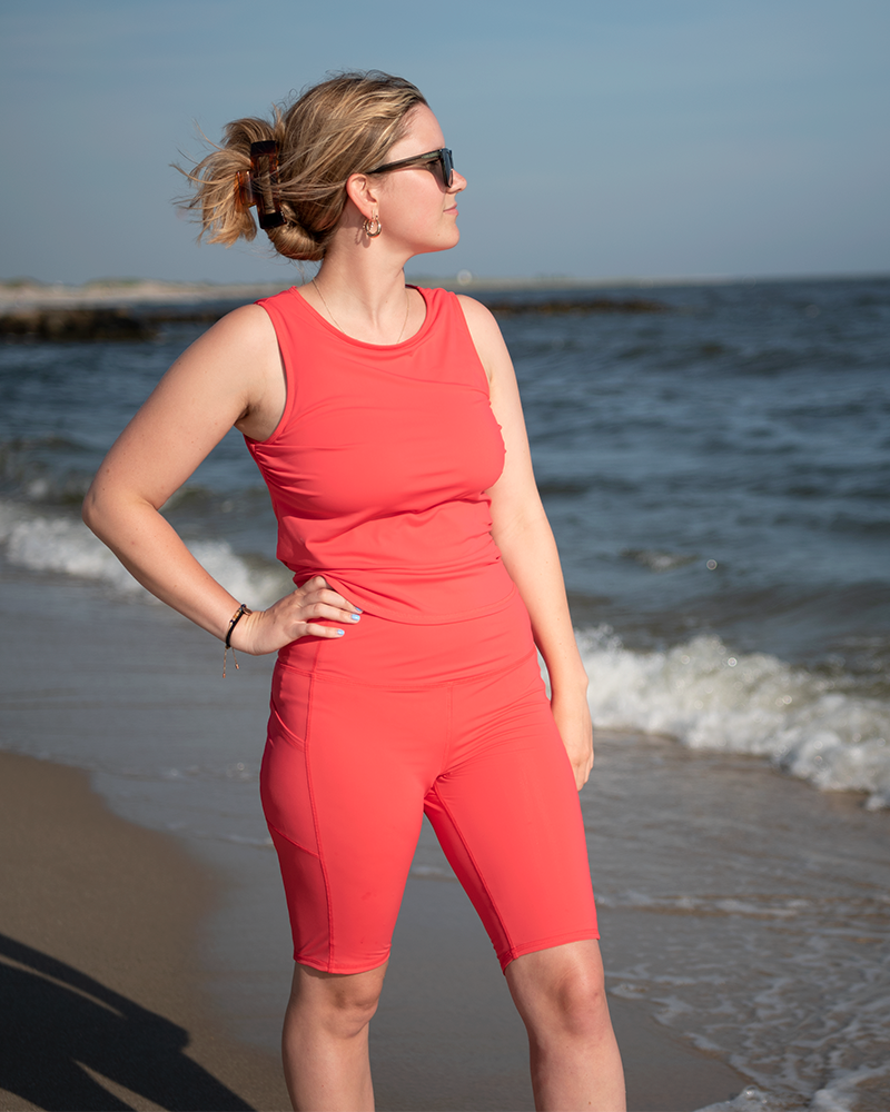Leap In Swim & Bike Shorts - Coral by Line In The Sand Swim