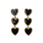 Dark Heart Drop Earrings in Black by The Bullish Store