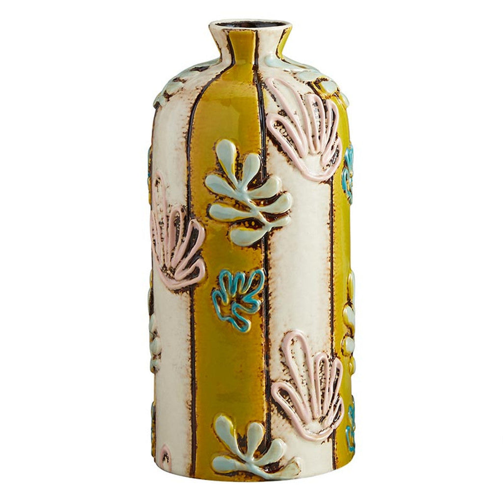 Deep Sea Ceramic Vase | Decorative Flower Bud Holder | 4" x 8"