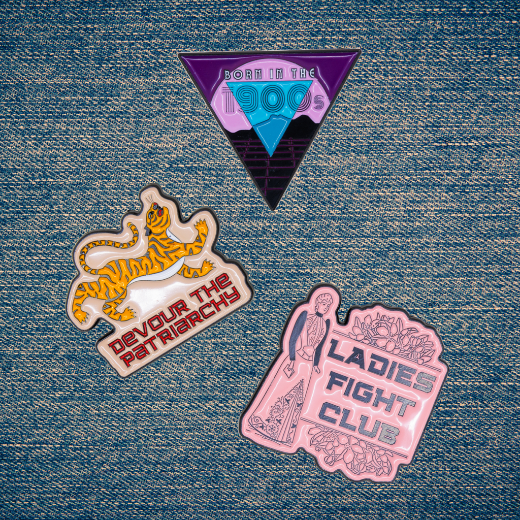 Devour the Patriarchy Feminist Tiger Enamel Pin, Lapel Pin