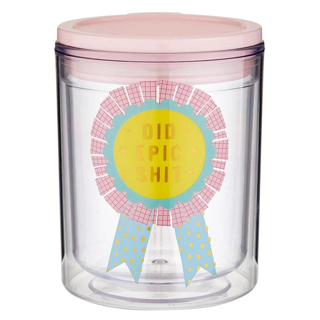 Did Epic Shit Double-Wall Short Tumbler | Acrylic Travel Tumbler with Lid | 4.5" by The Bullish Store