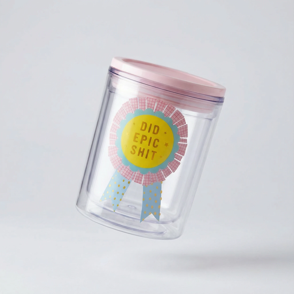 Did Epic Shit Double-Wall Short Tumbler | Acrylic Travel Tumbler with Lid | 4.5" by The Bullish Store