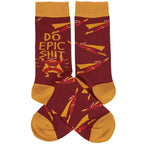 Do Epic Shit Socks | Superhero Illustration Funny Crew Socks by The Bullish Store