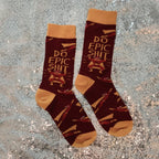Do Epic Shit Socks | Superhero Illustration Funny Crew Socks by The Bullish Store