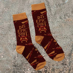 Do Epic Shit Socks | Superhero Illustration Funny Crew Socks by The Bullish Store