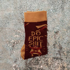 Do Epic Shit Socks | Superhero Illustration Funny Crew Socks by The Bullish Store
