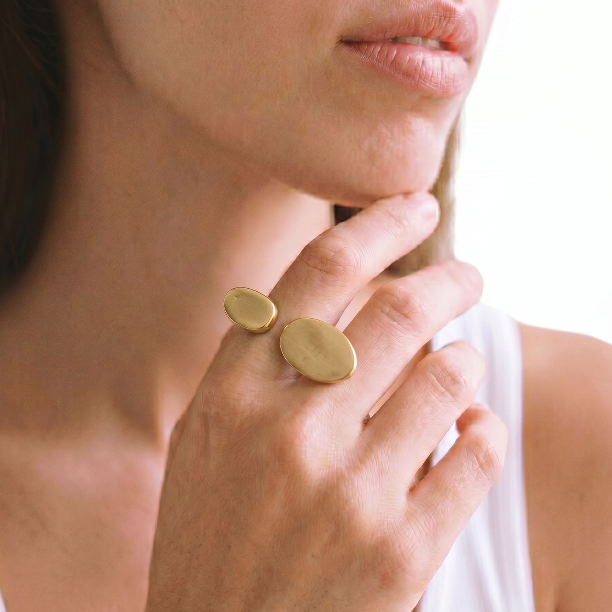 Nala Adjustable Double Disc Ring
