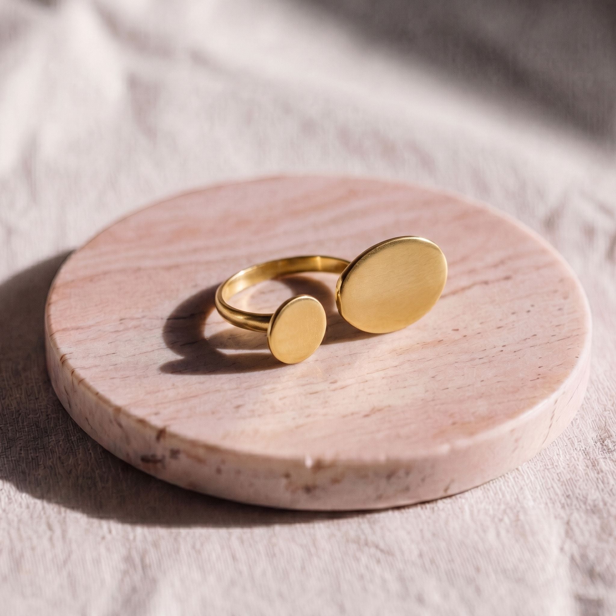 Nala Adjustable Double Disc Ring