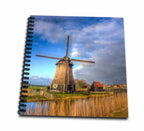 3dRose Danita Delimont - Windmills - Netherlands, Nord Holland, Landscape of a Windmill Along a Canal - Drawing Book