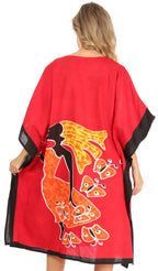Sakkas Trina Women's Casual Loose Beach Poncho Caftan Dress Cover-up Many Print