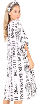 Sakkas Trina Women's Casual Loose Beach Poncho Caftan Dress Cover-up Many Print