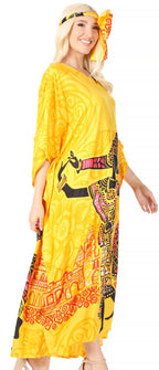 Sakkas Mera Women's Long Loose Short Sleeve Summer Casual Caftan Kaftan Dress - Buy One, Get One 50% Off