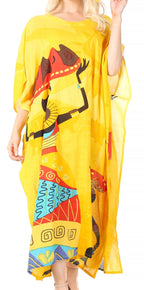 Sakkas Mera Women's Long Loose Short Sleeve Summer Casual Caftan Kaftan Dress - Buy One, Get One 50% Off