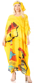 Sakkas Mera Women's Long Loose Short Sleeve Summer Casual Caftan Kaftan Dress - Buy One, Get One 50% Off