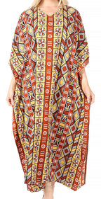 Sakkas Mera Women's Long Loose Short Sleeve Summer Casual Caftan Kaftan Dress - Buy One, Get One 50% Off