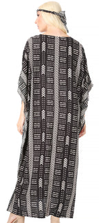 Sakkas Mera Women's Long Loose Short Sleeve Summer Casual Caftan Kaftan Dress - Buy One, Get One 50% Off