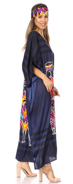 Sakkas Mera Women's Long Loose Short Sleeve Summer Casual Caftan Kaftan Dress - Buy One, Get One 50% Off