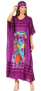 Sakkas Mera Women's Long Loose Short Sleeve Summer Casual Caftan Kaftan Dress - Buy One, Get One 50% Off