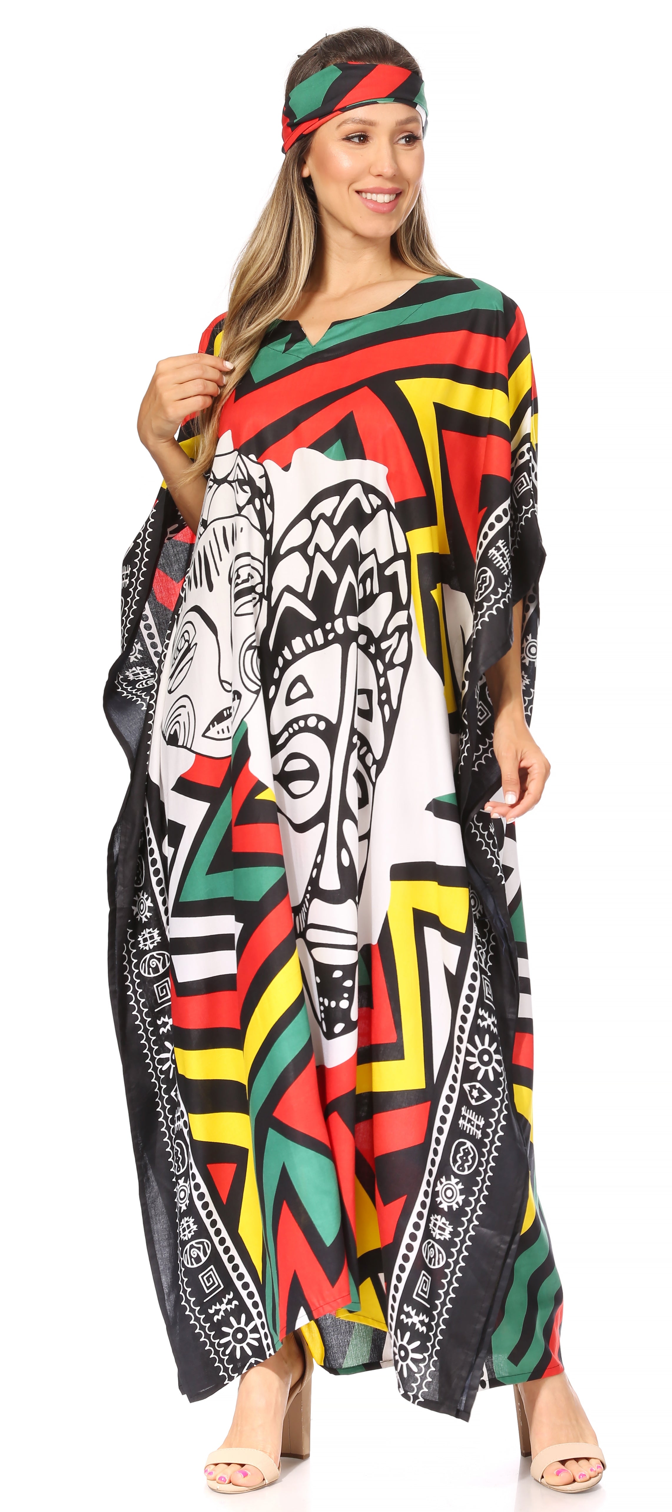 Sakkas Mera Women's Long Loose Short Sleeve Summer Casual Caftan Kaftan Dress - Buy One, Get One 50% Off