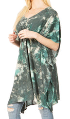 Sakkas Marcy Women's V-neck Caftan Top Tunic Dress - Perfect for Summer Boho Style & Swinging Coverup - Buy One, Get One 50% Off