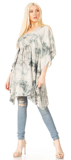 Sakkas Marcy Women's V-neck Caftan Top Tunic Dress - Perfect for Summer Boho Style & Swinging Coverup - Buy One, Get One 50% Off