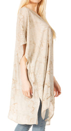 Sakkas Marcy Women's V-neck Caftan Top Tunic Dress - Perfect for Summer Boho Style & Swinging Coverup - Buy One, Get One 50% Off