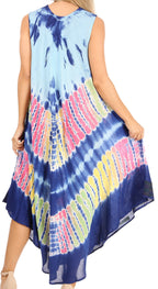 Sakkas Moon and Stars Batik Caftan Tank Dress / Cover Up