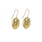 Hammered Brass Disc Earrings for Women - Zawadi