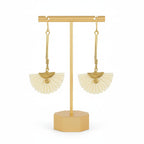 Brass Drop With Bone Earrings for Women - Koa