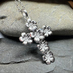 Plumeria Blossom Cross Necklace