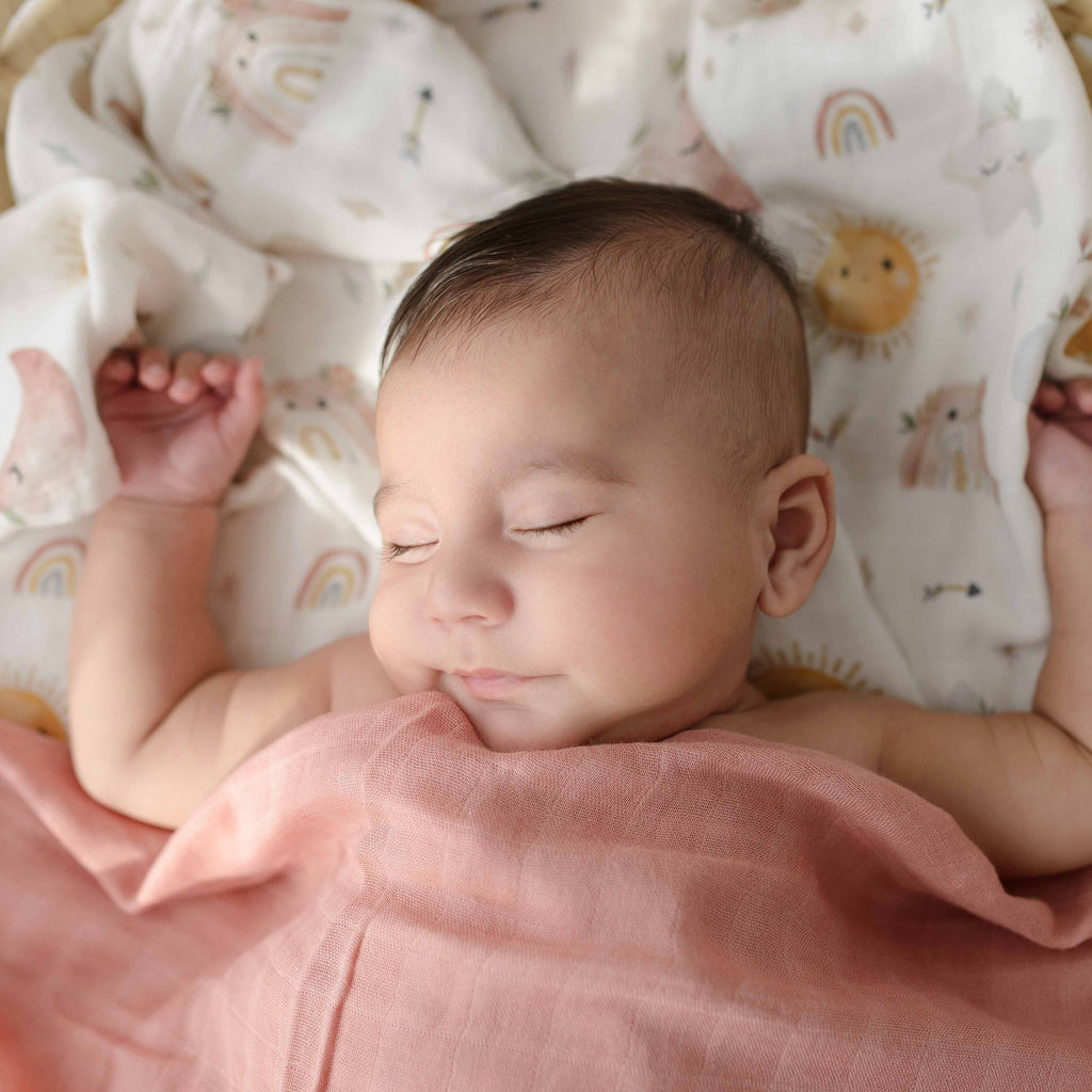 Muslin Swaddle Blankets - Soft Breathable Baby Swaddle Wrap, Bamboo Viscose & Cotton Receiving Blankets for Newborns, 2-Pack