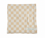 Beige & White Checkered Stretch Swaddle
