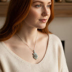 Double Thistle Scottish Luckenbooth Necklace in Sterling Silver