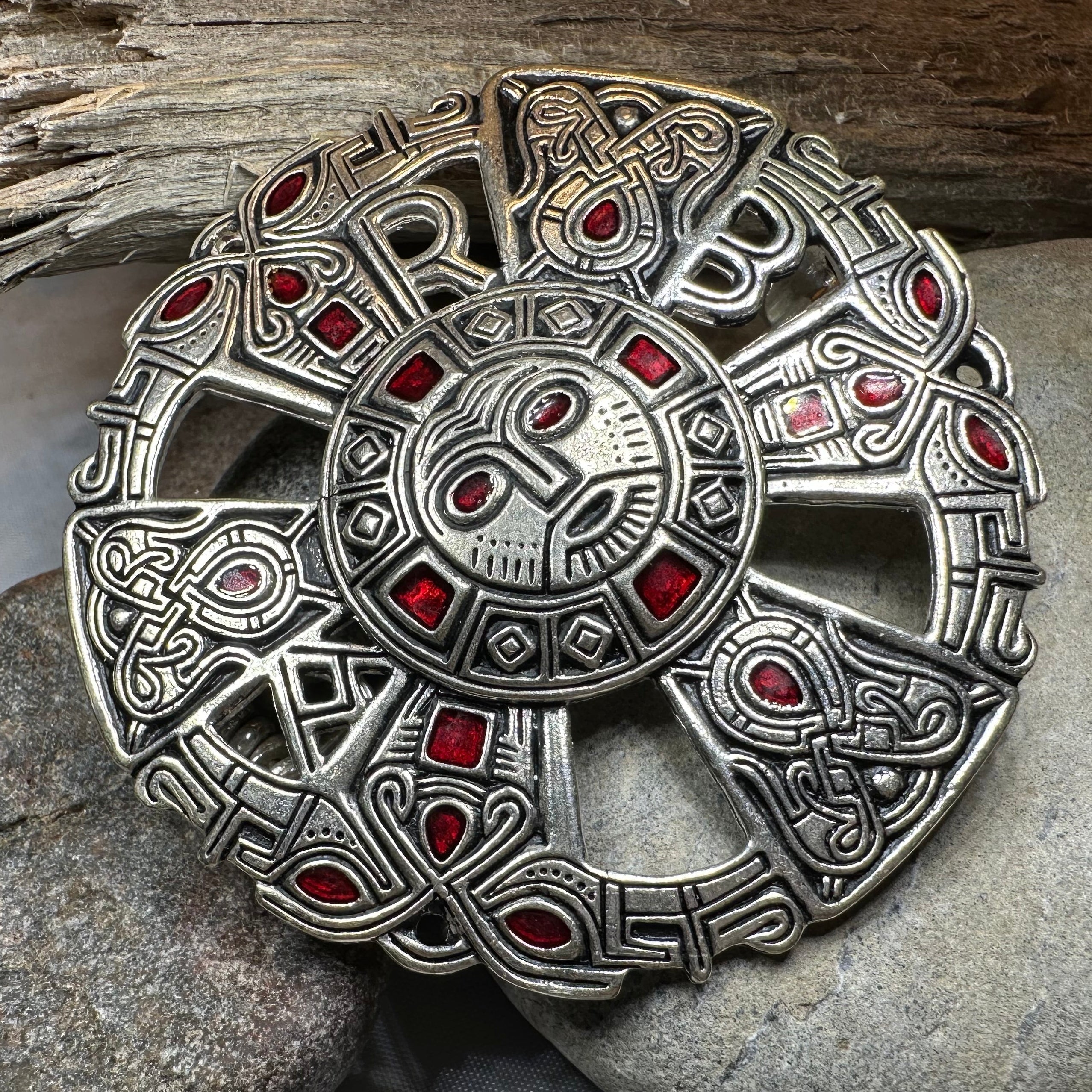 Large Frankish Limons Medieval Brooch - Sterling Silver Historical Reproduction Pin