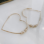 Herkimer Diamond Heart Threader Earrings by Derive Jewelry