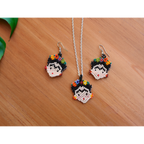 Frida Kahlo Seed Bead Artistic Earrings - Guatemala