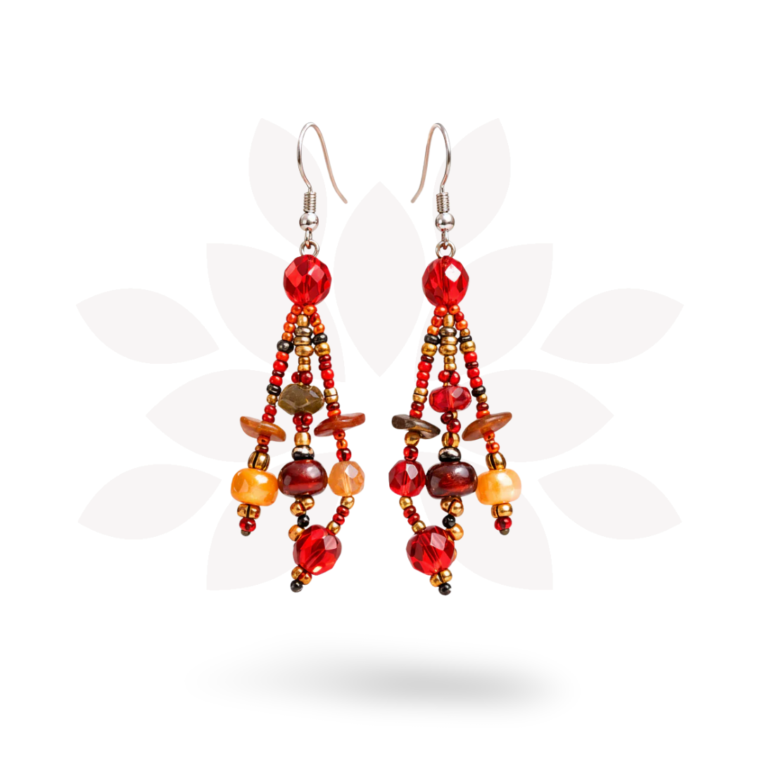 Luzy Seed Bead Dangly Earrings - Guatemala