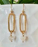 Gemstone Heart Dangle Earrings by AdoreJules Designs