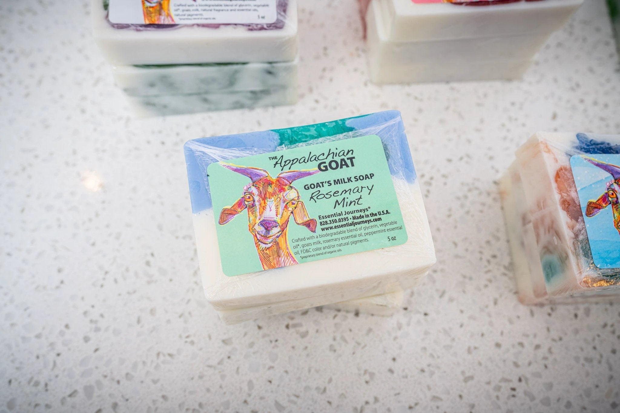 ROSEMARY MINT GOAT'S MILK SOAP SLICE 5 oz. by Essential Journeys