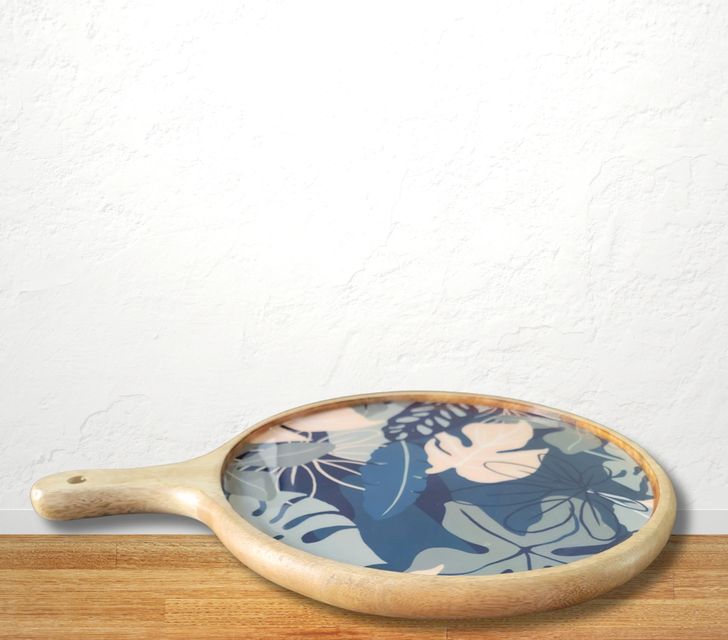 Charcuterie Board Pizza Serving Platter - Floral by Bohozena