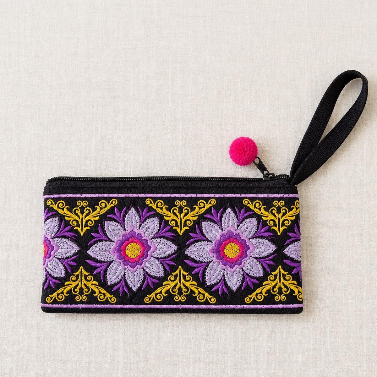 Hmong Embroidered Rectangle Small Wristlet Assorted - Thailand