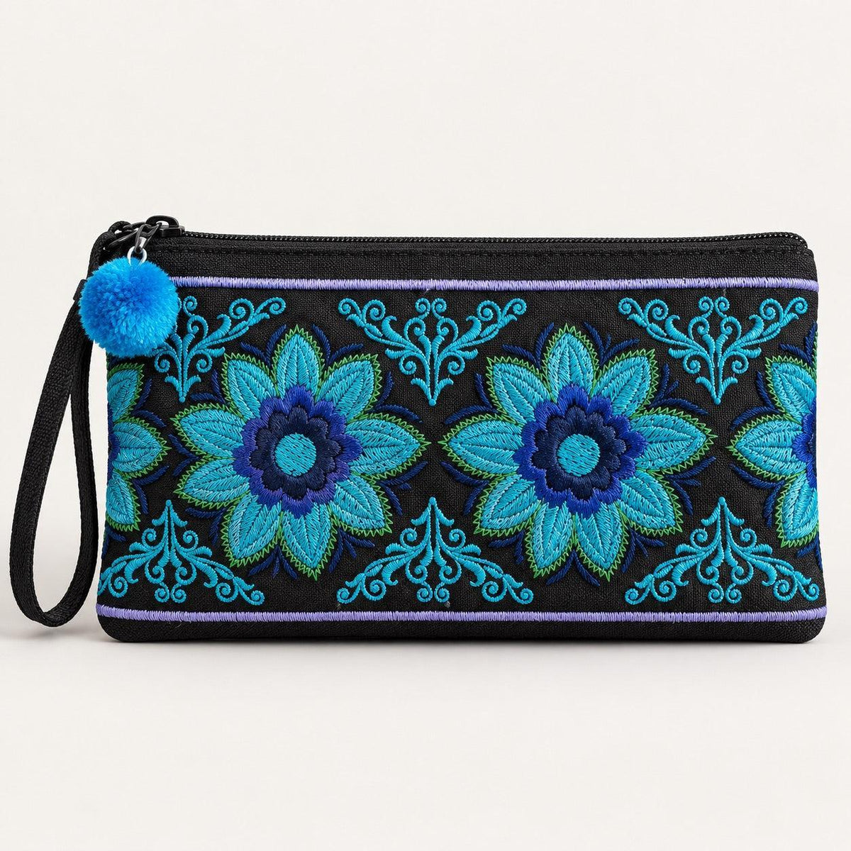 Hmong Embroidered Rectangle Small Wristlet Assorted - Thailand