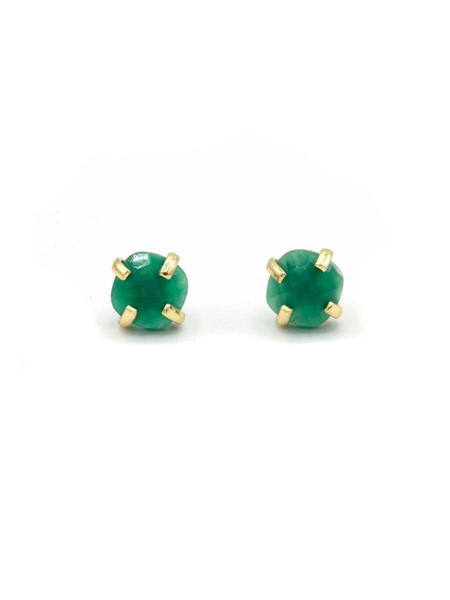 Encaged Green Onyx Studs by Fair Anita